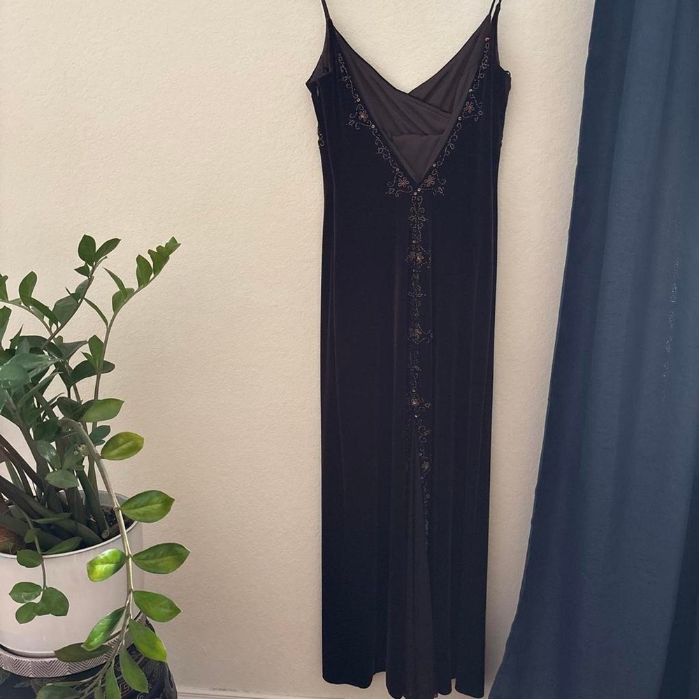 Fairy core 90s Dave and Johnny Maxi chocolate brown maxi dress. - Picture 8 of 11